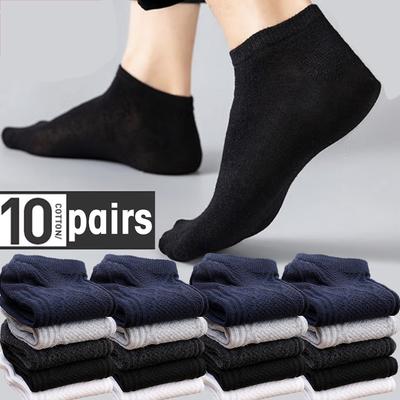 5/10Pairs Men Cotton Socks Summer Sports Breathable Ankle Socks High Quality Mesh Casual Athletic Thin Cut Short Plus Size 38-45
