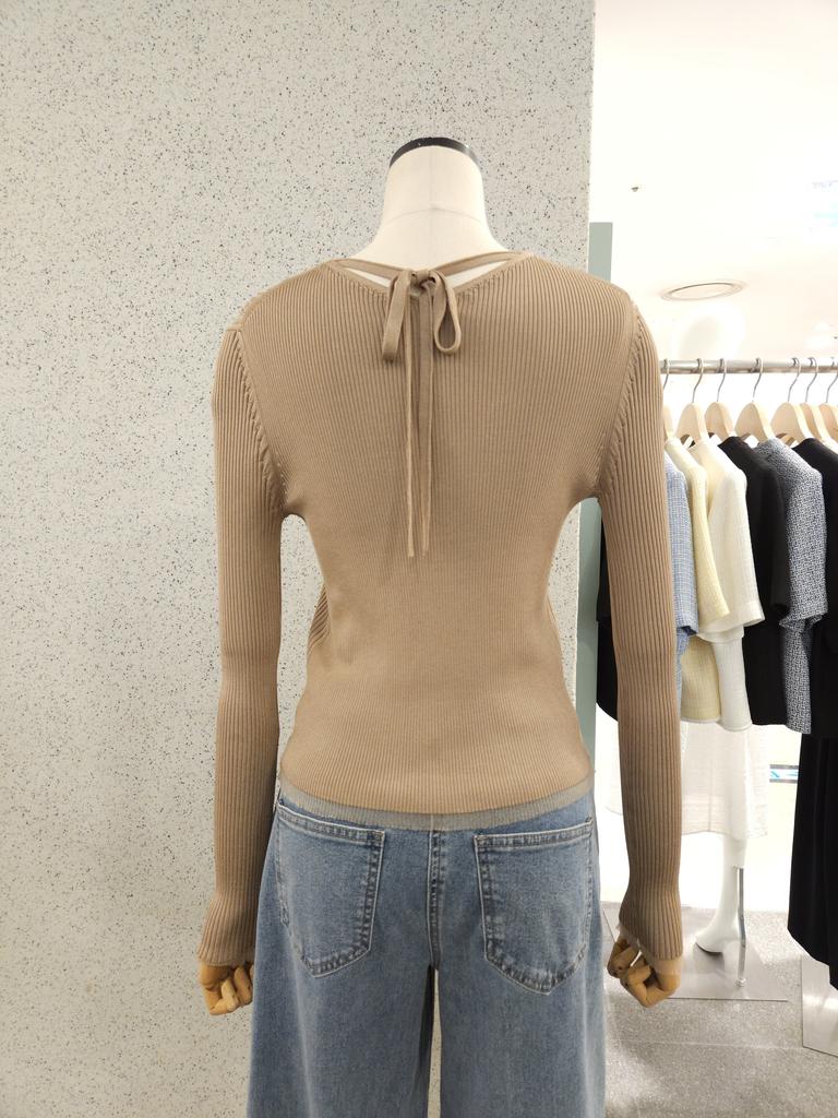 Women’s V-Neck Ribbon Cardigan