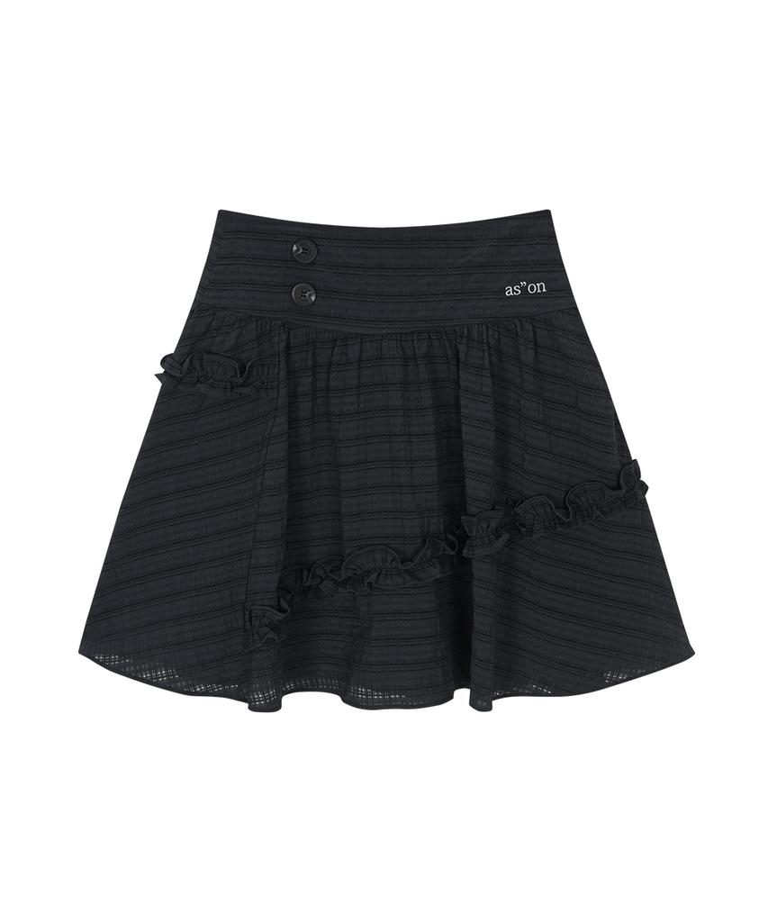 Aejeuon Berry Frill Skirt / Charcoal