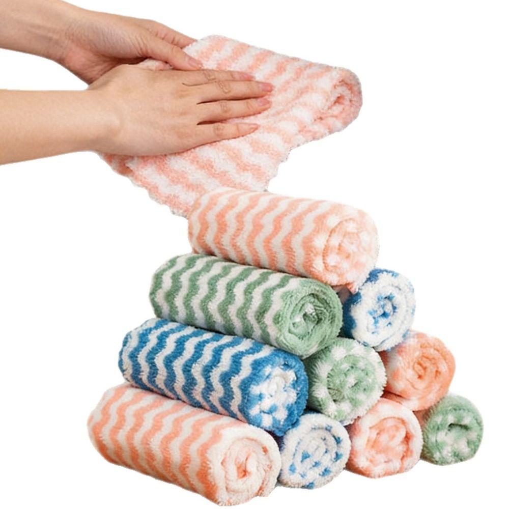 5/10/20Pcs Coral Velvet Kitchen Dishwashing Cloths Household Wipe Towels  Pot And Bowl Cleaning