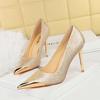 Fashion Luxury Satin Design Women Pumps Sexy Pointed Toe Metal Decoration Thine High Heels Elegant Banquet Mules Shoes for Women Tacones