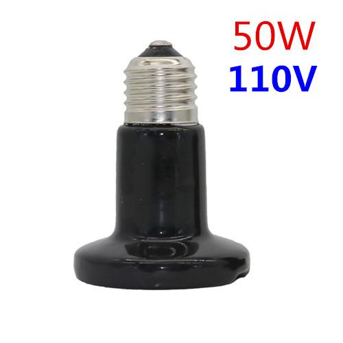 10 Pcs E27 Pet Heating Light 25W 50W 75W 100W Mini Infrared Ceramic Emitter Heat Bulb Black For Reptile Pet Brooder Lamp