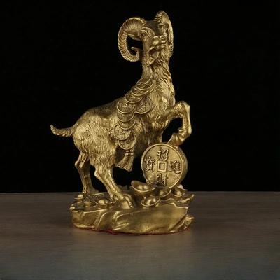 Massives Messing Glücksmünzen Pferd Ziege Kleine Statue Tee Haustiere Tischdekorationen Vintage Kupfer Chinesisches Tierkreiszeichen Feng Shui Dekorationen