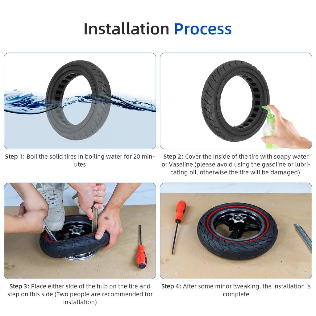 Balck Ulip 8 1/2*2(50/75-6.1) Off-road Solid Tire for Xiaomi Scooters