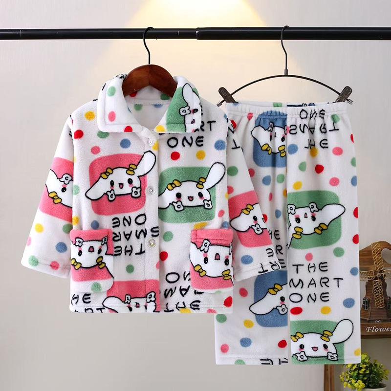 

Children s Flannel Pajama Set - Warm Winter Homewear for Boys & Girls 80 (Height 70-80cm)