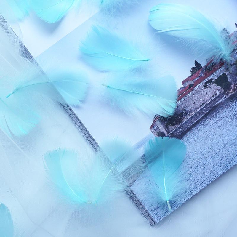50Pcs Macaron Color Small Feathers 5-8Cm Goose Feather Small Floating Bobo Ball Balloon Filling Decorative Material