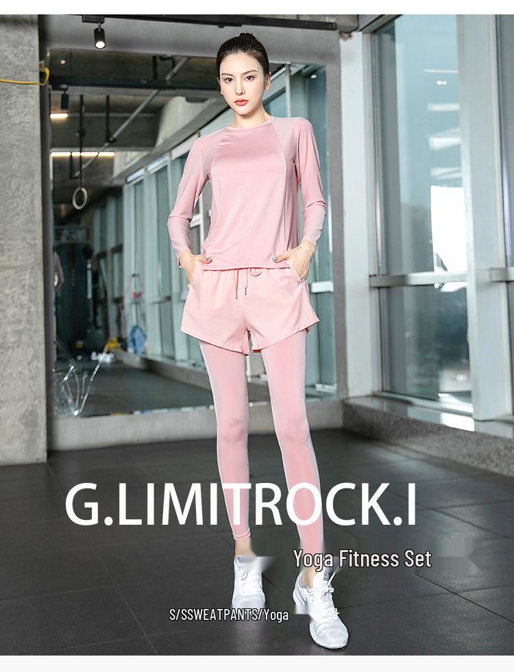 Women's High-End Fashion Yoga Suit: Loose, Quick-Drying Long Sleeve Running Sportswear for Fitness and Style.