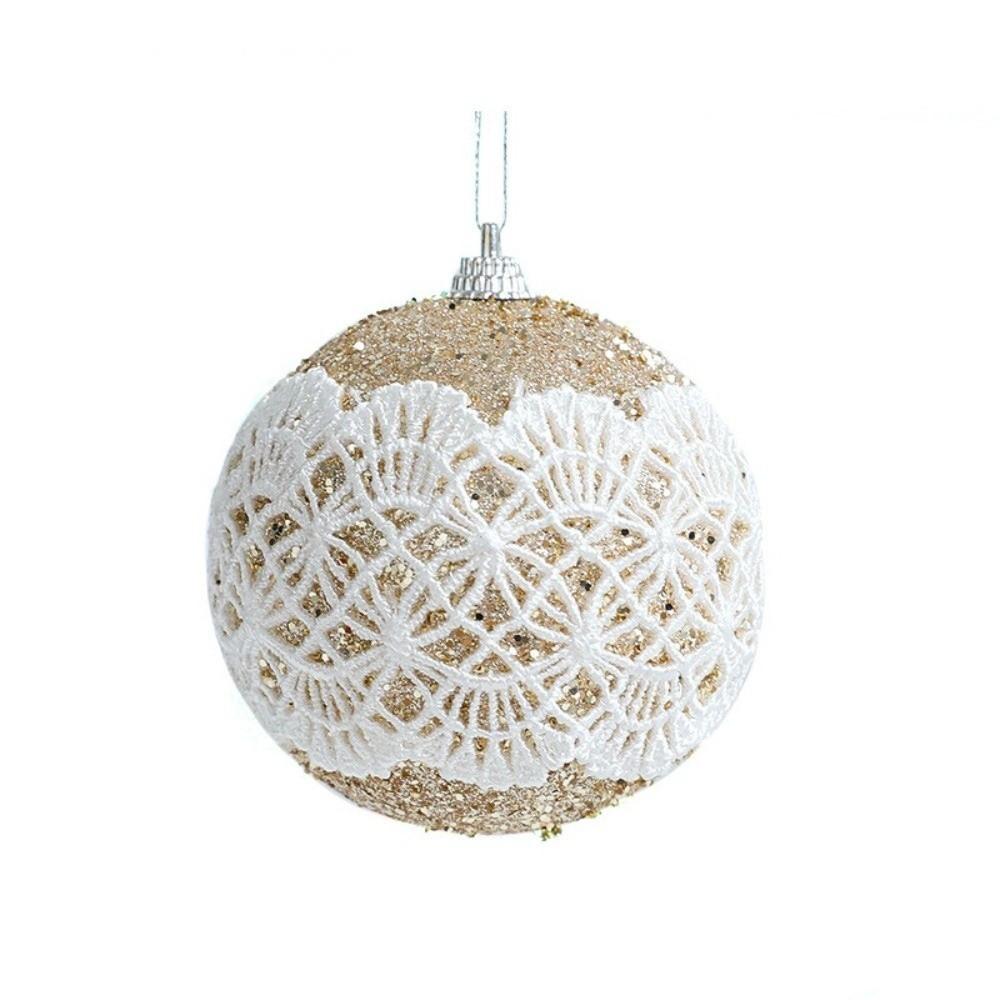New 8cm Christmas Ball Lace Foam Xmas Tree Ornament Christmas Supplies New Year