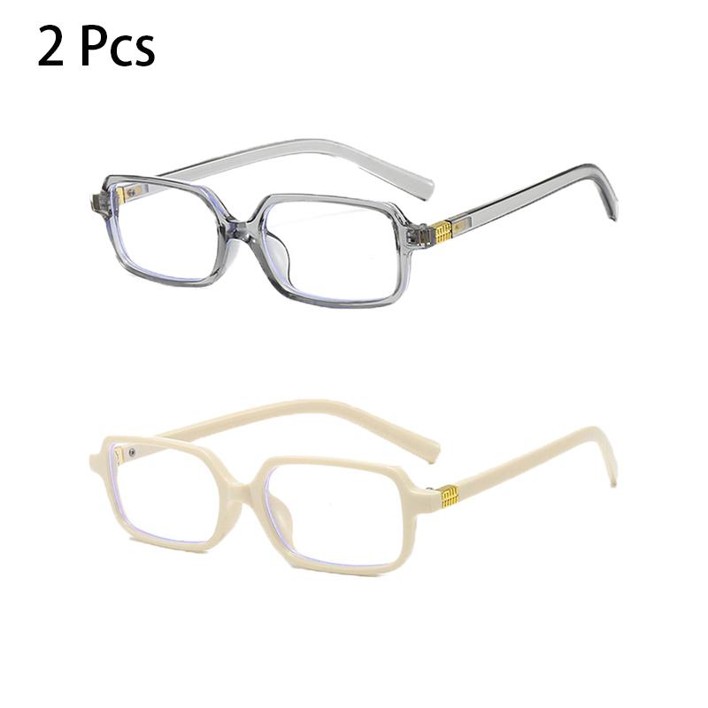2/3 Pcs Rectangle Glasses Men  Fashion Vintage Blue Light Blocking Optical Frames Women New Trendy Simple Design Eyeglasses