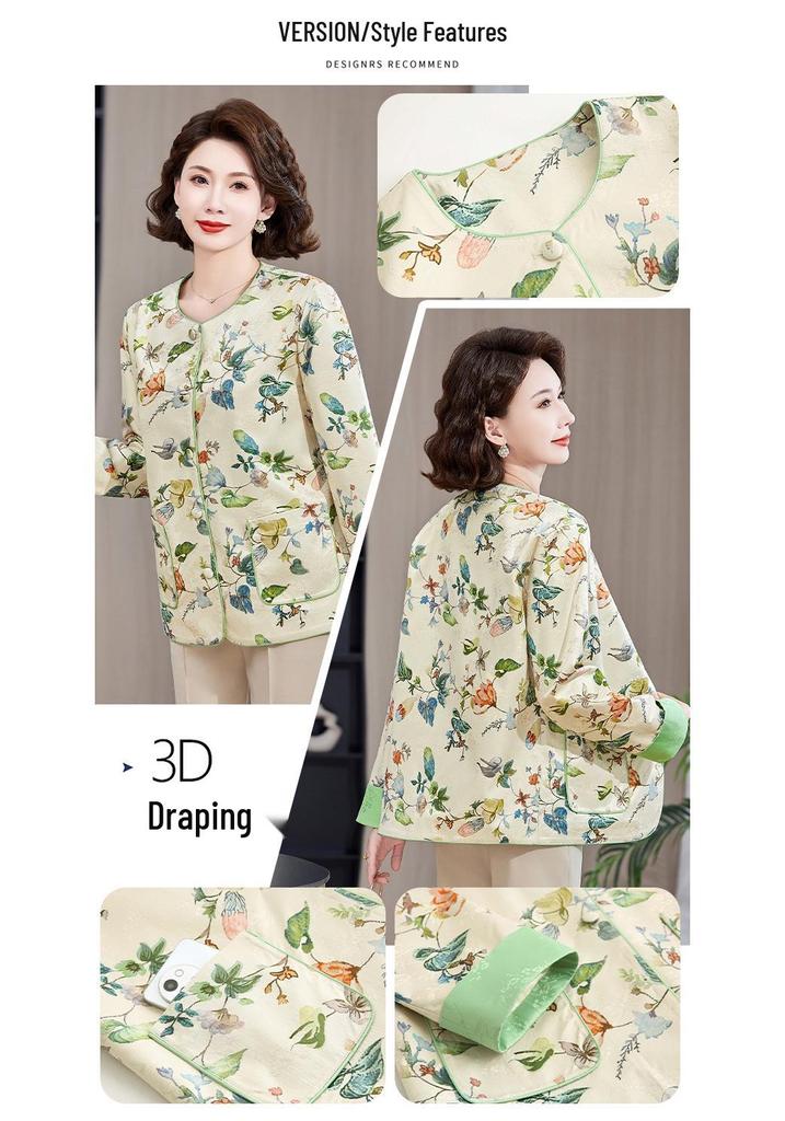 Mom's Chic Thin Top: Chinese-Style Outerwear for Middle-Aged Women, Spring/Autumn 2026
