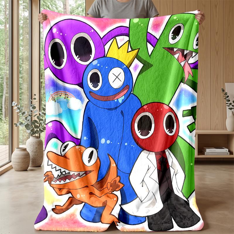 Rainbow friendsPrinted Flannel Blanket Cozy Skin-Friendly Warm Throw for Couch Bed Indoor Daily Use