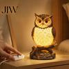 Luz Cálida sin Deslumbramiento para Leer, Luz de Noche LED de Animales 3D, Lámpara de Estatua de Mesa Escultura de Delfín Búho León de Resina, Decoración de Escritorio USB Dormitorio, Brillo