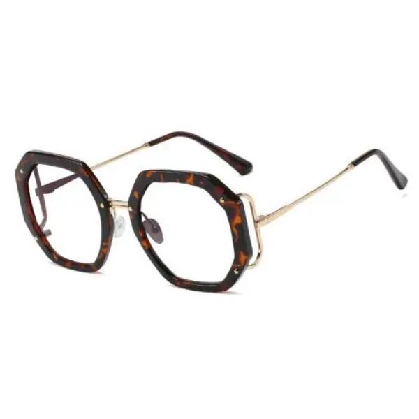 Anti Blue Light Polygon Round Reading Glasses Women Fashion Luxury Brand Design Glasses Transparent Women's Eyeglass Frame
