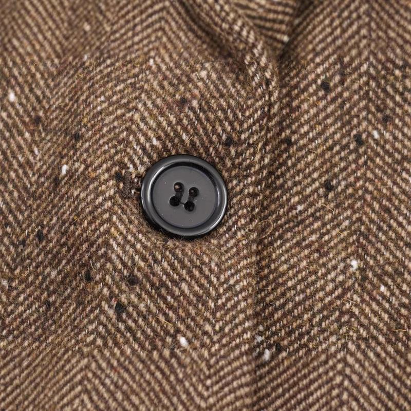 Dameslosse Winter Lange Mouwen Blazerjas Casual Kantoor Kleding Effen Kleur Wolmengsel Getailleerde Jas
