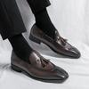 Fashion Shoe Office Shoes for Men Casual Shoes Breathable Leather Loafers Mens Driving Moccasins Comfortable Slip On 2025 Brown