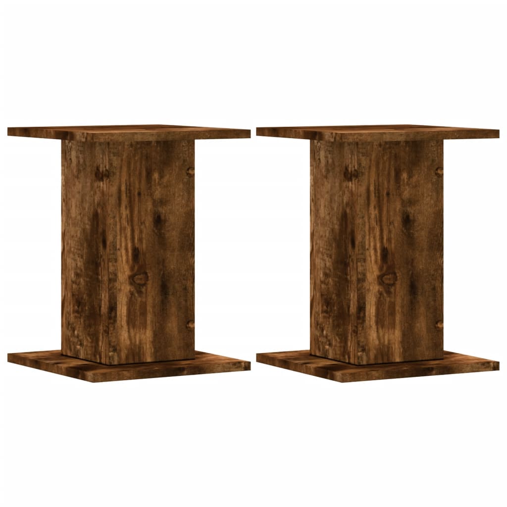 Speaker Stands (2 Pcs) Smoked Oak 30x30x40 Cm Engineered Wood