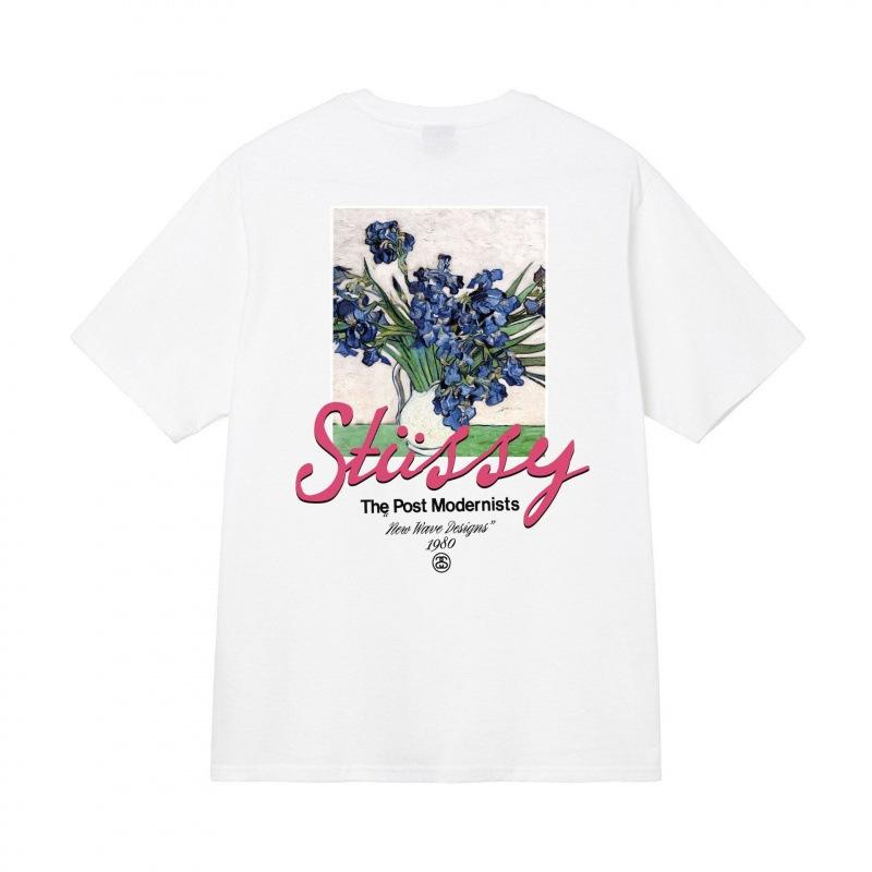 Grenzüberschreitende europäische und amerikanische Trendmarken, eine Vielzahl bedruckter Herren- und Damen-Kurzarm-T-Shirts, 220 Gramm lockere Streetwear-T-Shirts