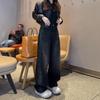Women's 2026 Wide-Leg Denim Pants: Curved Knife Design, Spring Collection, Plus Size, Ideal for Pear-Shaped Body