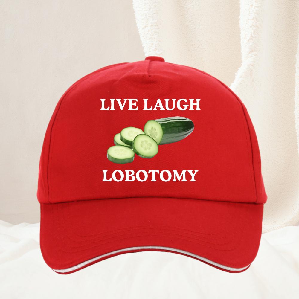 Live Laugh Lobotomy Cucumber Funny Meme hat Unisex Women Creativity Humor Baseball Cap Adjustable Golf Snapback hat Adjustable