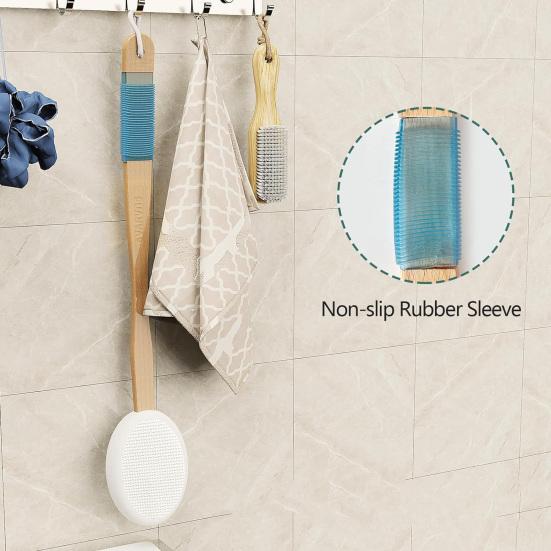 Back Lotion Applicator with Replaceable Cotton Pads Even Coverage Sunscreen Cream Applicator with Curved Handle Back Feet Cleaning Bath Scrubber