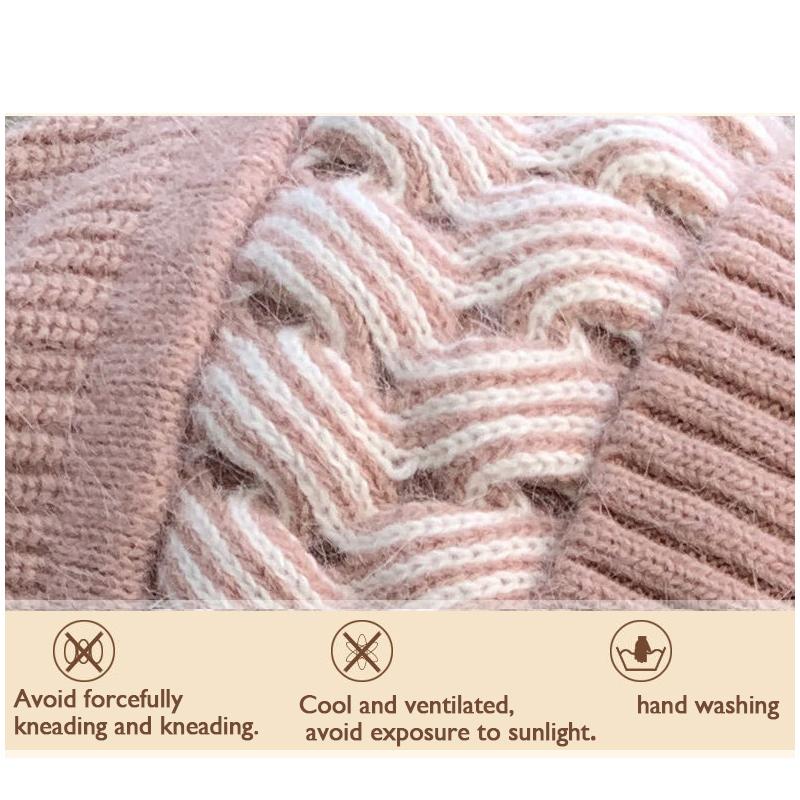 Womens Autumn Winter With The Korean Version Of The Lovely Knitted Cold Protective Ear Protection Neck Thickened Scarf Beanies