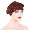 New Multicolor Short Braid Contrast Muslim Hijabs Headband Hat Fashion Pullover Caps