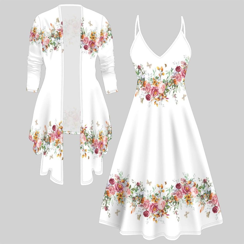 3D  Printed  Set Dress Coat ,  Single Color, Diverse Shapes Fashion Print,suitable for Various Scene Fashion Styles
