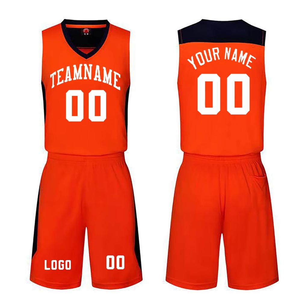 Custom Basketball Jersey Set Sleeveless Top and Shorts Two Piece Athletic Uniform for Team Men Women Youth Personalized Number