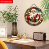 2D Flat 1pc Christmas “Santa Claus with A Bag” Logo Wooden Sign Decoration, Front Door Wall Decoration, Suitable for Home Offices, Garden Courtyards