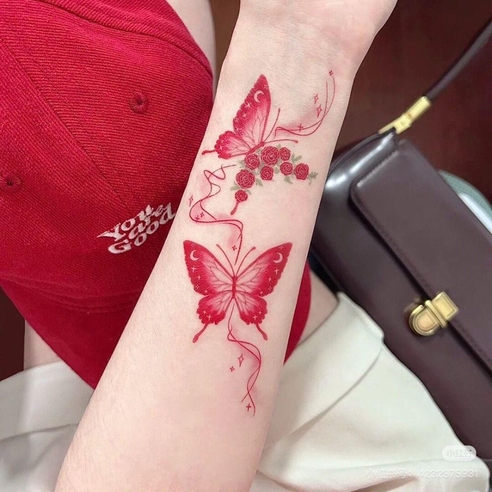 20 Pcs Butterfly Temporary Tattoos Flower Tattoo Sticker New Arm Tattoo  Girls