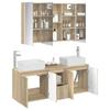 Bathroom Cabinet Set 4 Pcs Sonoma Oak Wood Based Material