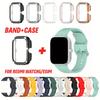 2pcs Set For Redmi Watch 5/6 Sport Band Crystal Hollow Protective Case Classic Business Breathable Solid Color Strap