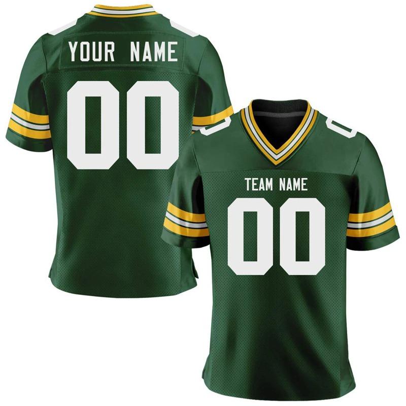 sale Personalized Green American Football Jersey for Men Women Youth Fans Gift L