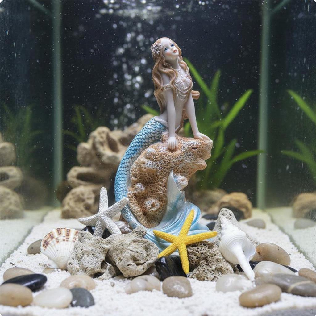 Aquarium Mermaid Decor Realistic Design Resin Ornament Colors for Hobbyists,