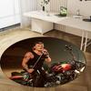 1Pc Johnny Hallyday Circular Print Rug - Home Decoration Carpet For Living Room Bedroom Flooring Computer Chair Area Rug