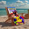 Custom Name Ultra-Soft Beach Towel with Pokémon Theme,Ideal for Pool - Camping, Diving - Perfect Travel Essential, Vibrant Beach Towel.