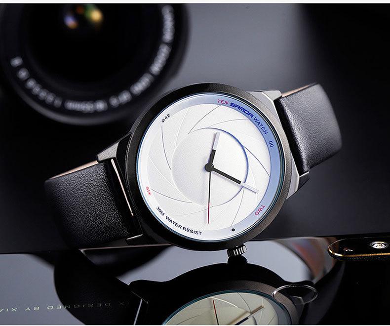 Sanda Unisex Quartz Watch: Creative Casual Wristwatch for Students - New Shape Concept in White.