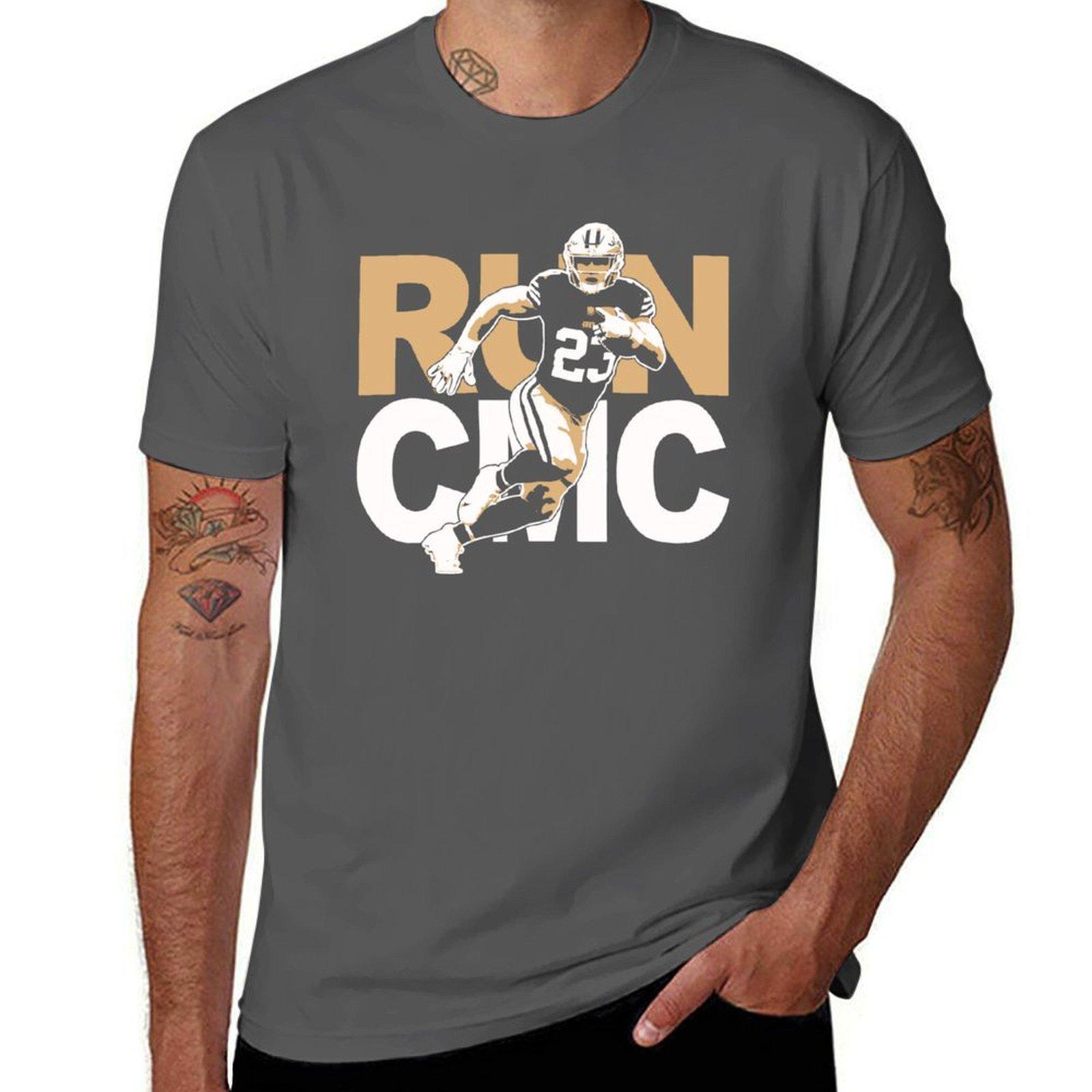 Run Christian McCaffrey T-Shirt t shirt for man 100 percent cotton funny t shirts dark humor T-Shirt 4XL