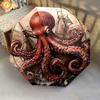 Ship Octopus  pattern, automatic folding umbrella, portable and foldable design, 8 ribs, a Christmas or birthday gift.