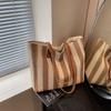 Striped large capacity tote bag women's shoulder bag