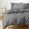 Kumori Queen Size Duvet Cover 210x210cm Dark Gray Soft Peach Skin Microfiber Bedding Cover with Zipper and 8 Ties
