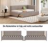 Upholstered Bed Sofa Bed 90*200 Multifunctional Bed with 2 Large Storage Drawers and Slatted Frame Skin-friendly Velvet Fabric Grey