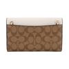 Coach 21 Carriage Logo Leather Chain Bag Crossbody Shoulder Bag Women's Khaki Presbyopic Pattern White