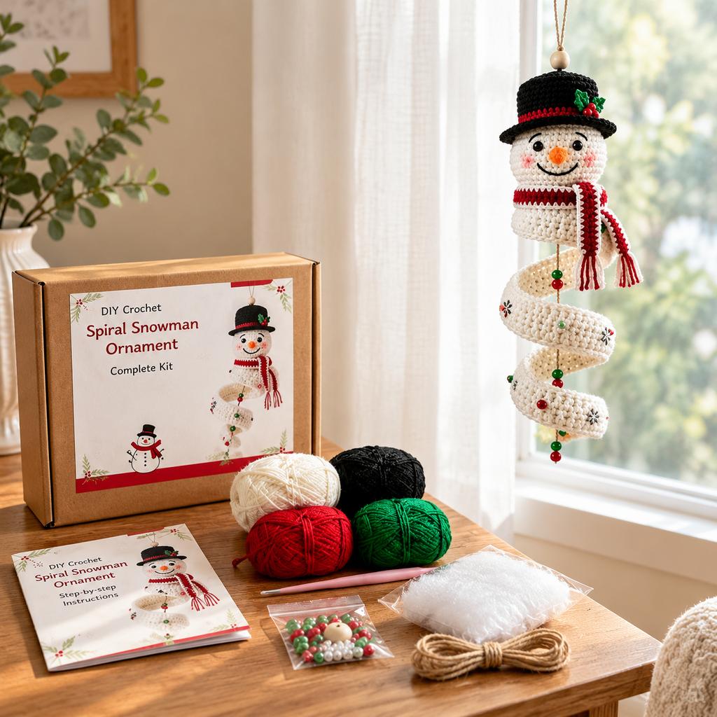 Christmas Snowman Crochet DIY Kit