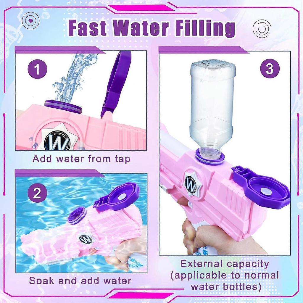Pistola de Agua Eléctrica, Pistolas de Agua Blaster de Batalla Definitiva con Doble Boquilla de Alta Capacidad Pistolas de Chorro Automáticas Verano Exterior Playa Piscina Fiesta