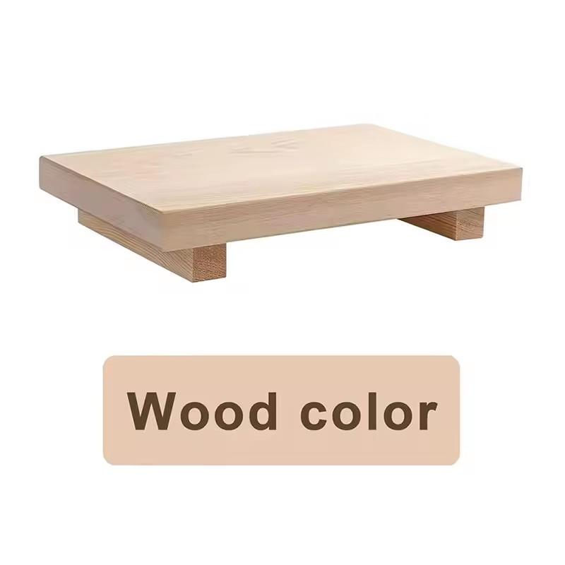 Wood Tray Pedestal Stand Bathroom Decor Wooden Vanity Hands Soap Scented Candle Storage Holder Tray Kitchen Seasoning Holder