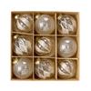 9pcs Transparent Painted Christmas Balls Set Plastic Christmas Tree Pendant  Home Xmas Decor