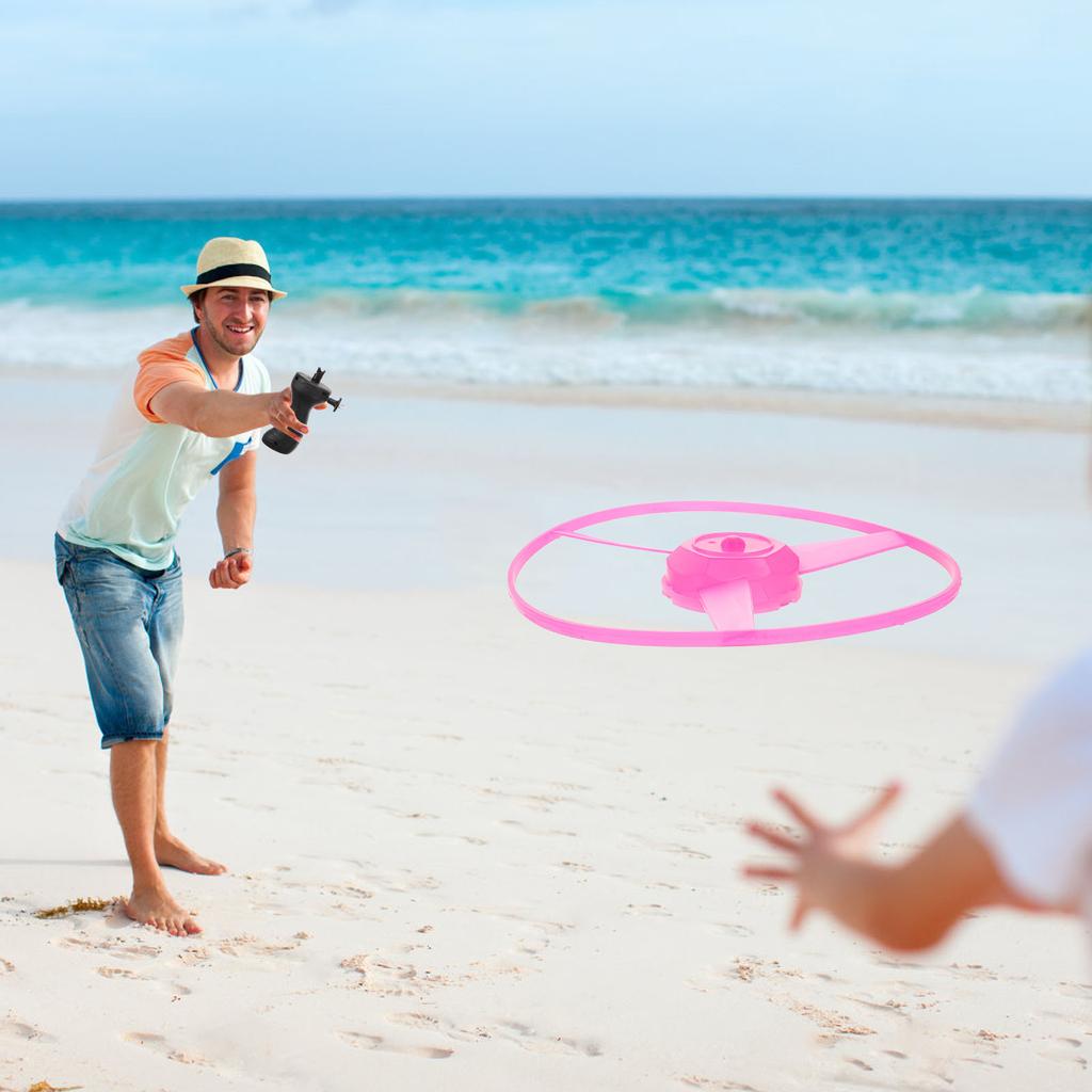 5 Stk. Zieh-UFO Langlebiges Spielzeug Kinder Himmel Luftscheibe LED Spaß für Werfer Kunststoff Fliegend Interaktiv