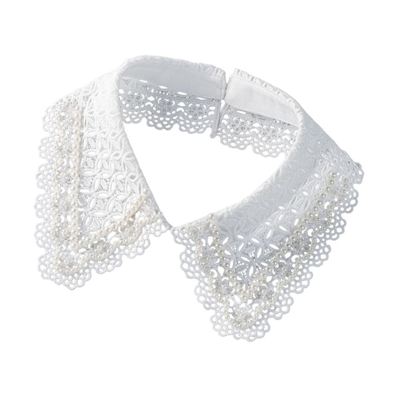 Elegant Detachable Lace Collar Spread Lapel Design Decorative Accessory for Dresses and Blouses