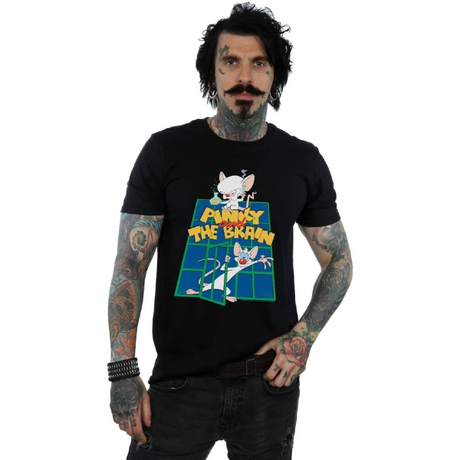 Absolute Cult Animaniacs Men s Pinky and The Brain Laboratory T-Shirt S